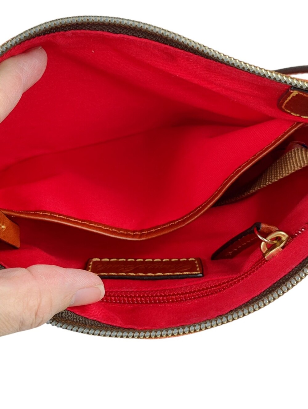 Dooney & Bourke Nylon with Leather Pouchette Crossbody Bag – Peach NEW - Picture 11 of 15